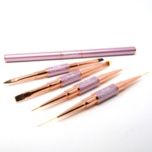 Load image into Gallery viewer, Rose Gold Double Sided Nylon Hair Nail Art Brushes