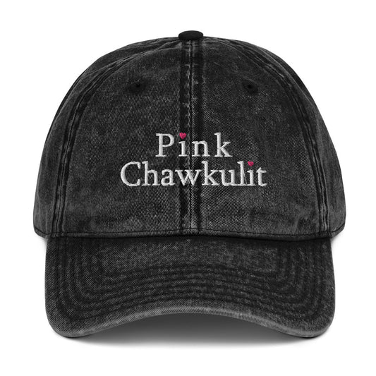 Pink Chawkulit - Embroidered Vintage Cotton Twill Cap
